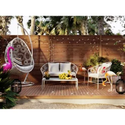 KARE Design Mobilier Lounge|Table Basse Tiki Blanc