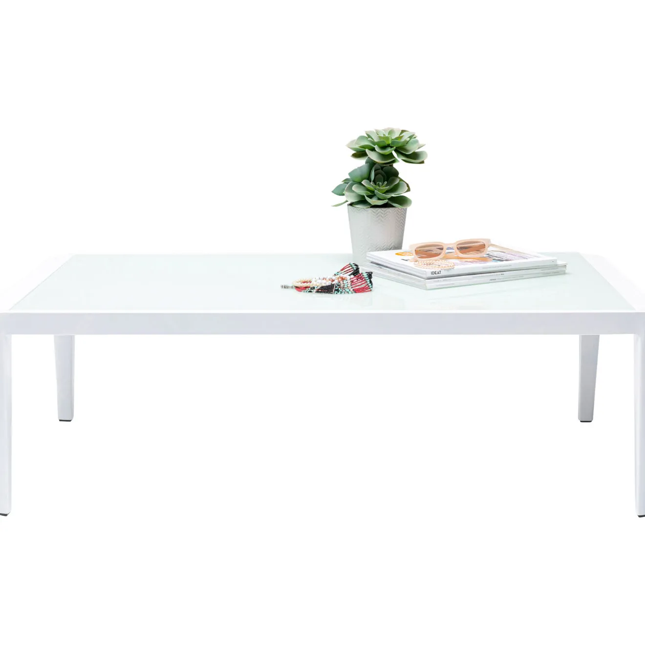KARE Design Mobilier Lounge|Table Basse Tiki Blanc