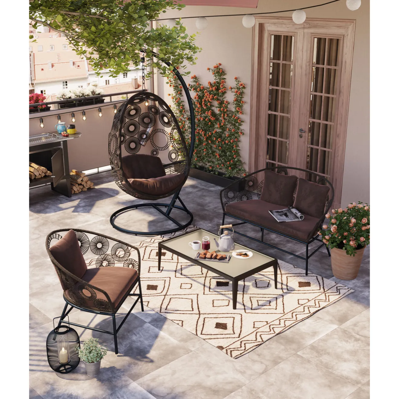 KARE Design Mobilier Lounge|Table Basse Tiki Noir