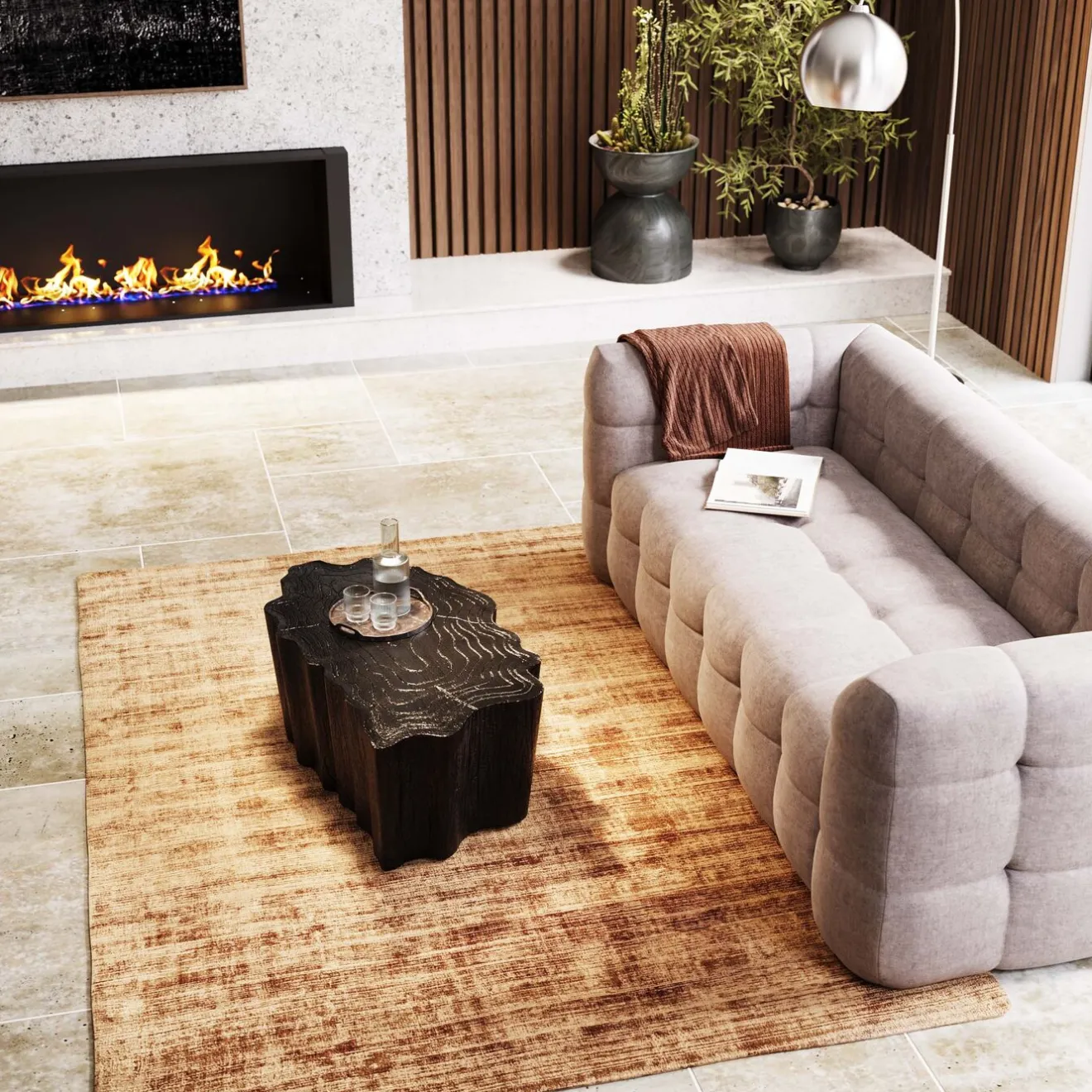 KARE Design Tables Basses|Table Basse Tree Stump Noir 119X68Cm