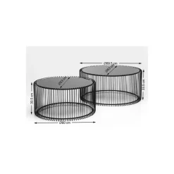 KARE Design Tables Basses|Table Basse Wire Argente (2/Set)