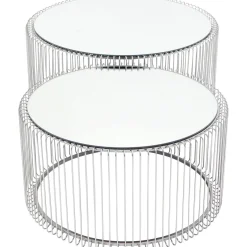 KARE Design Tables Basses|Table Basse Wire Argente (2/Set)