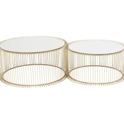 KARE Design Tables Basses|Table Basse Wire Laiton (2/Set)