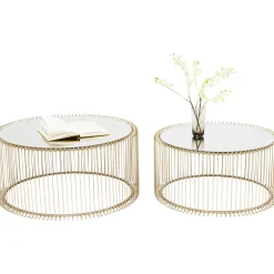 KARE Design Tables Basses|Table Basse Wire Laiton (2/Set)