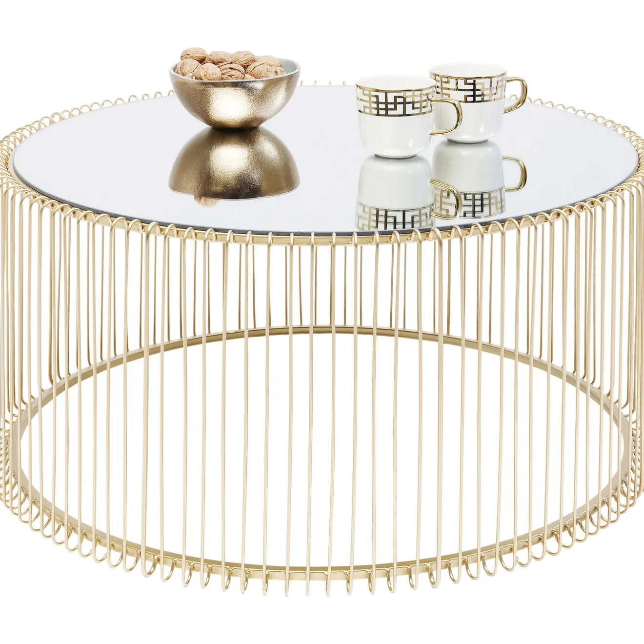 KARE Design Tables Basses|Table Basse Wire Uno Laiton O80Cm