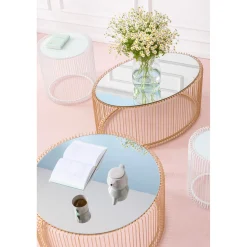 KARE Design Tables Basses|Table Basse Wire Uno Laiton O80Cm