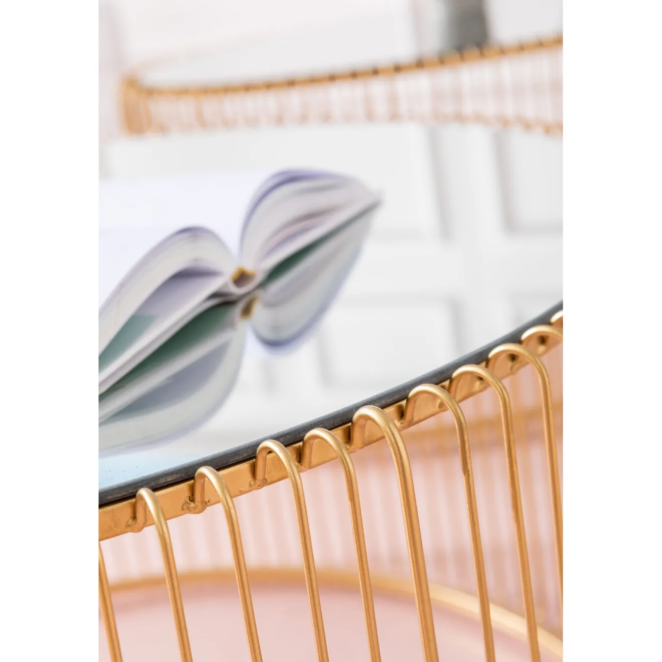 KARE Design Tables Basses|Table Basse Wire Uno Laiton O80Cm