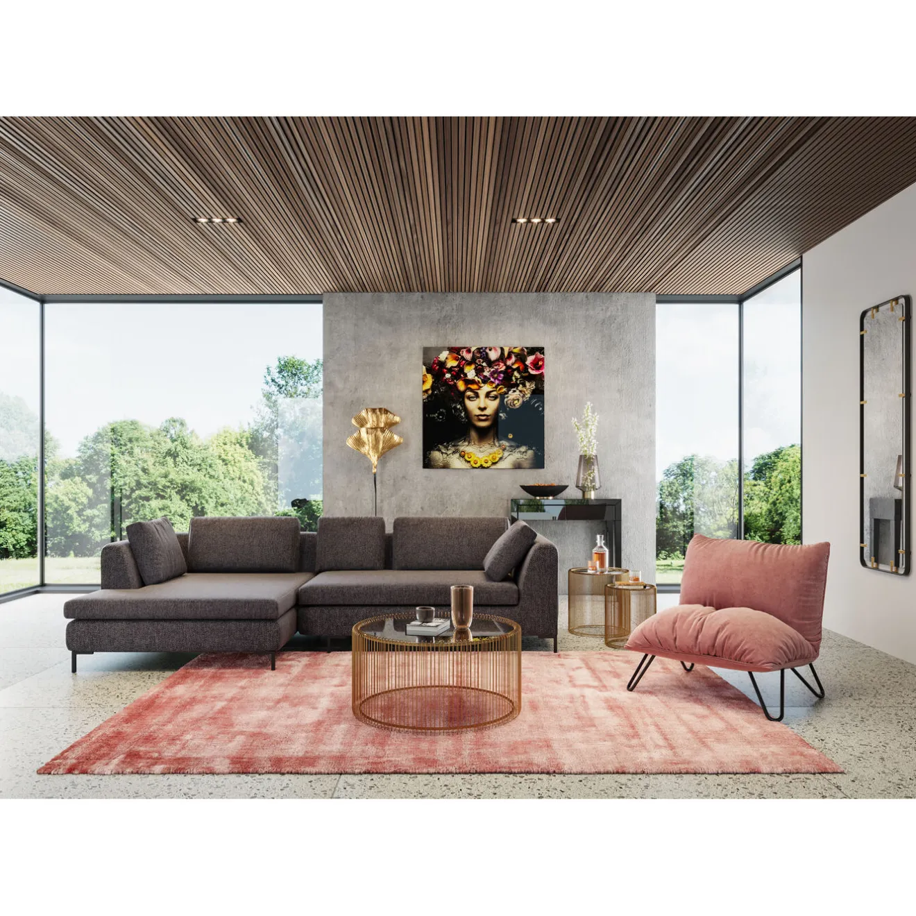 KARE Design Tables Basses|Table Basse Wire Uno Laiton O80Cm