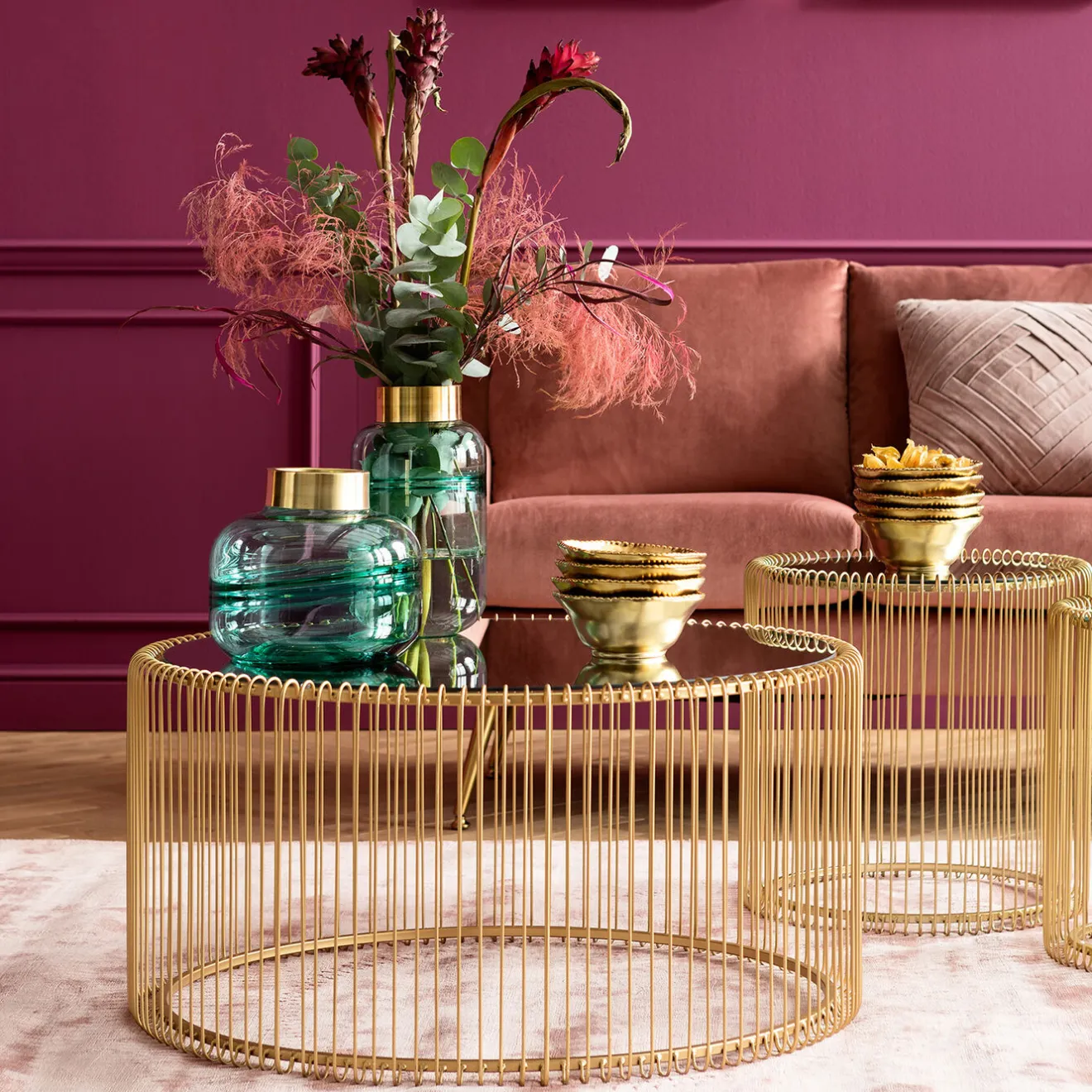 KARE Design Tables Basses|Table Basse Wire Uno Laiton O80Cm