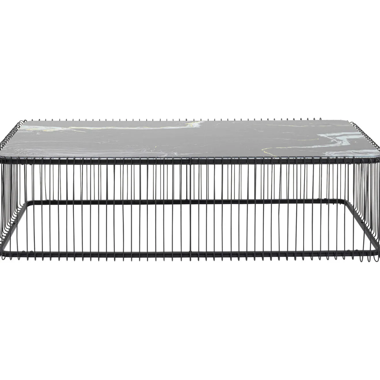 KARE Design Tables Basses|Table Basse Wire Verre Marbre Noir 145X70Cm