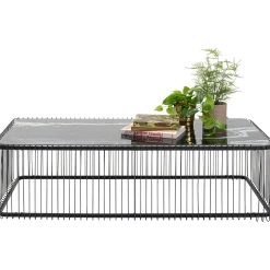 KARE Design Tables Basses|Table Basse Wire Verre Marbre Noir 145X70Cm