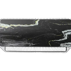 KARE Design Tables Basses|Table Basse Wire Verre Marbre Noir 145X70Cm