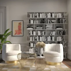 KARE Design Tables D'Appoint|Table D Appoint Beam Marbre Blanc-Laiton O32Cm