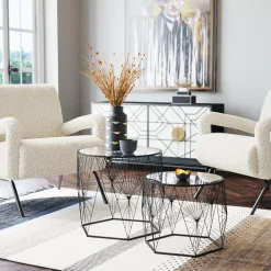 KARE Design Tables D'Appoint|Table D Appoint Cobweb Noir (2/Set)