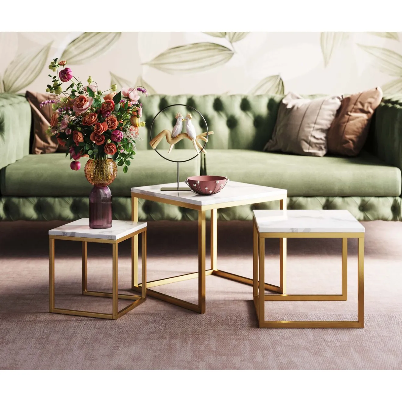 KARE Design Tables D'Appoint|Table D Appoint Key West Dore (3/Set)