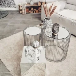 KARE Design Tables D'Appoint|Table D Appoint Wire Argente (2/Set)