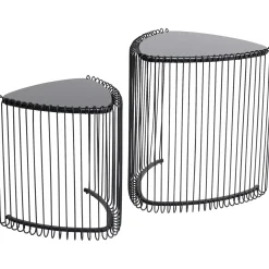 KARE Design Tables D'Appoint|Table D Appoint Wire Triangle Noir (2/Set)