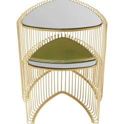 KARE Design Tables D'Appoint|Table D Appoint Wire Triangle Dore (2/Set)