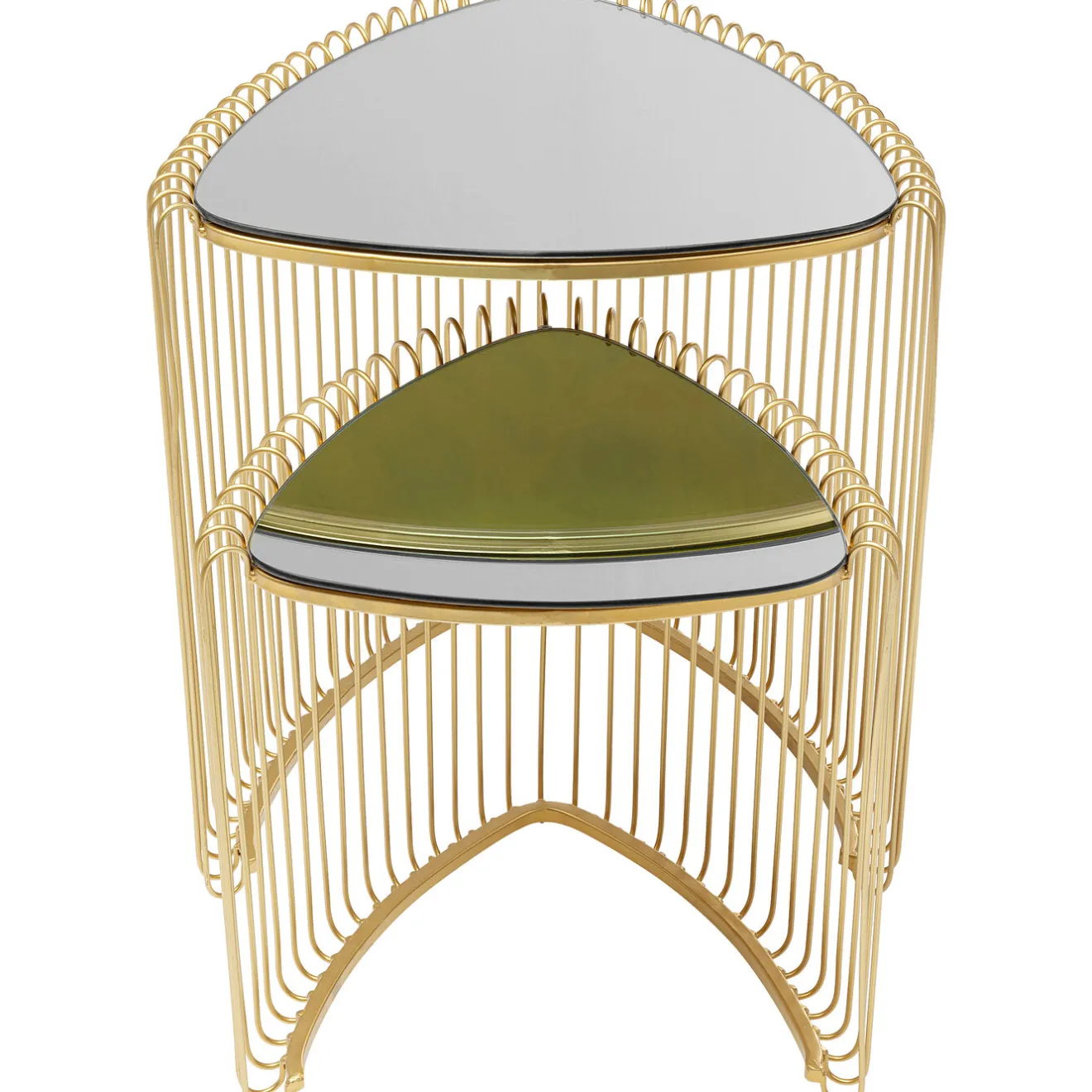 KARE Design Tables D'Appoint|Table D Appoint Wire Triangle Dore (2/Set)