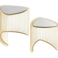 KARE Design Tables D'Appoint|Table D Appoint Wire Triangle Dore (2/Set)