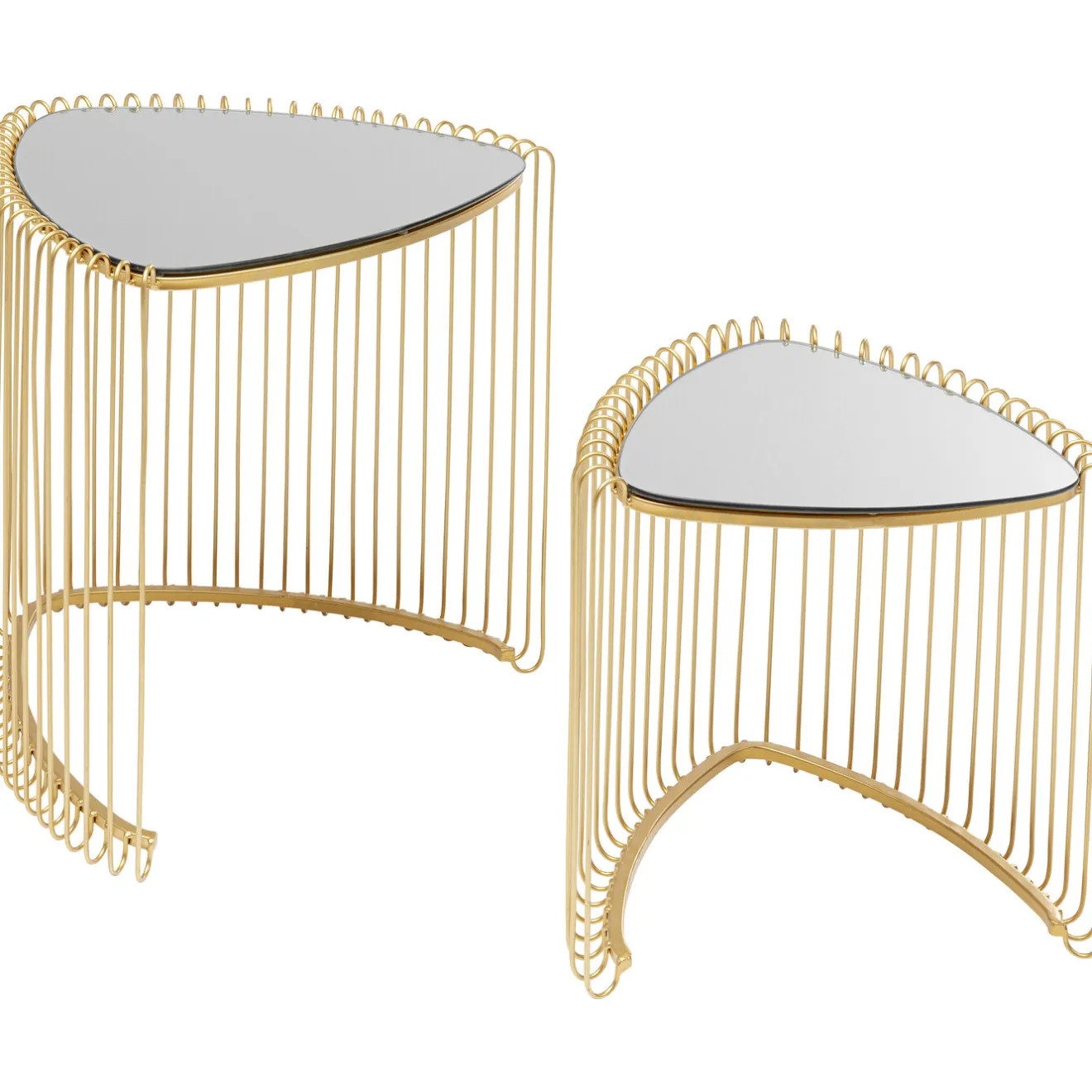 KARE Design Tables D'Appoint|Table D Appoint Wire Triangle Dore (2/Set)