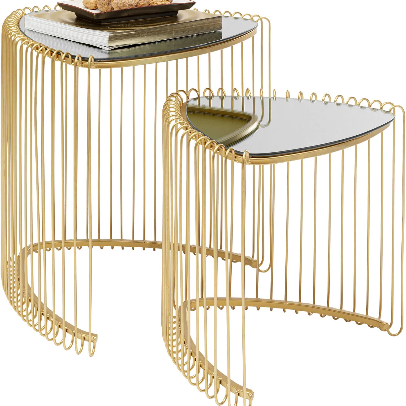 KARE Design Tables D'Appoint|Table D Appoint Wire Triangle Dore (2/Set)