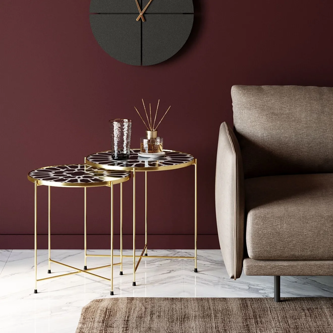 KARE Design Tables D'Appoint|Table D Apppoint Priya Noir (2/Set)