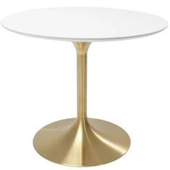 KARE Design Tables À Manger|Table Invitation Blanc-Laiton O90Cm