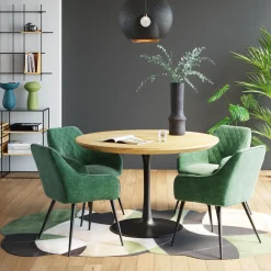 KARE Design Tables À Manger|Table Invitation Set Chene Noir O120Cm