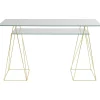 KARE Design Bureaux|Table Polar Laiton-Verre Trempe 8Mm