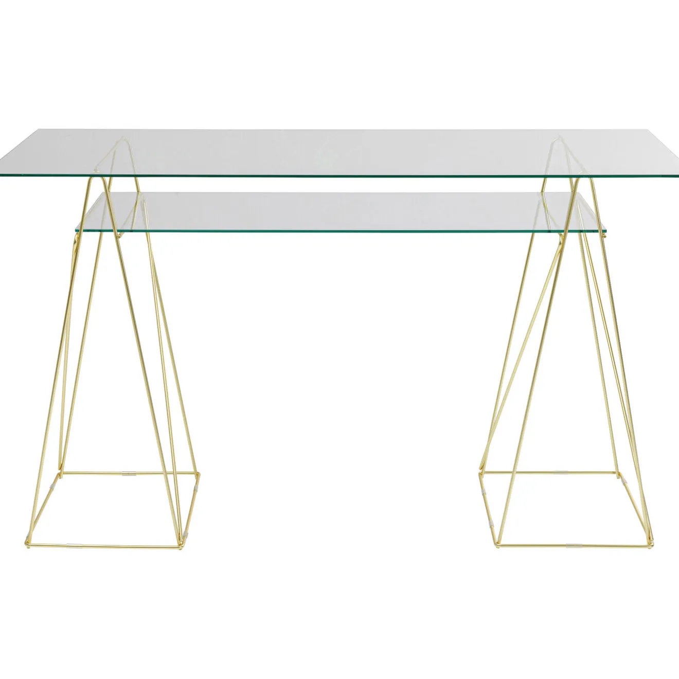 KARE Design Bureaux|Table Polar Laiton-Verre Trempe 8Mm