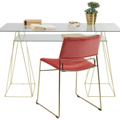 KARE Design Bureaux|Table Polar Laiton-Verre Trempe 8Mm