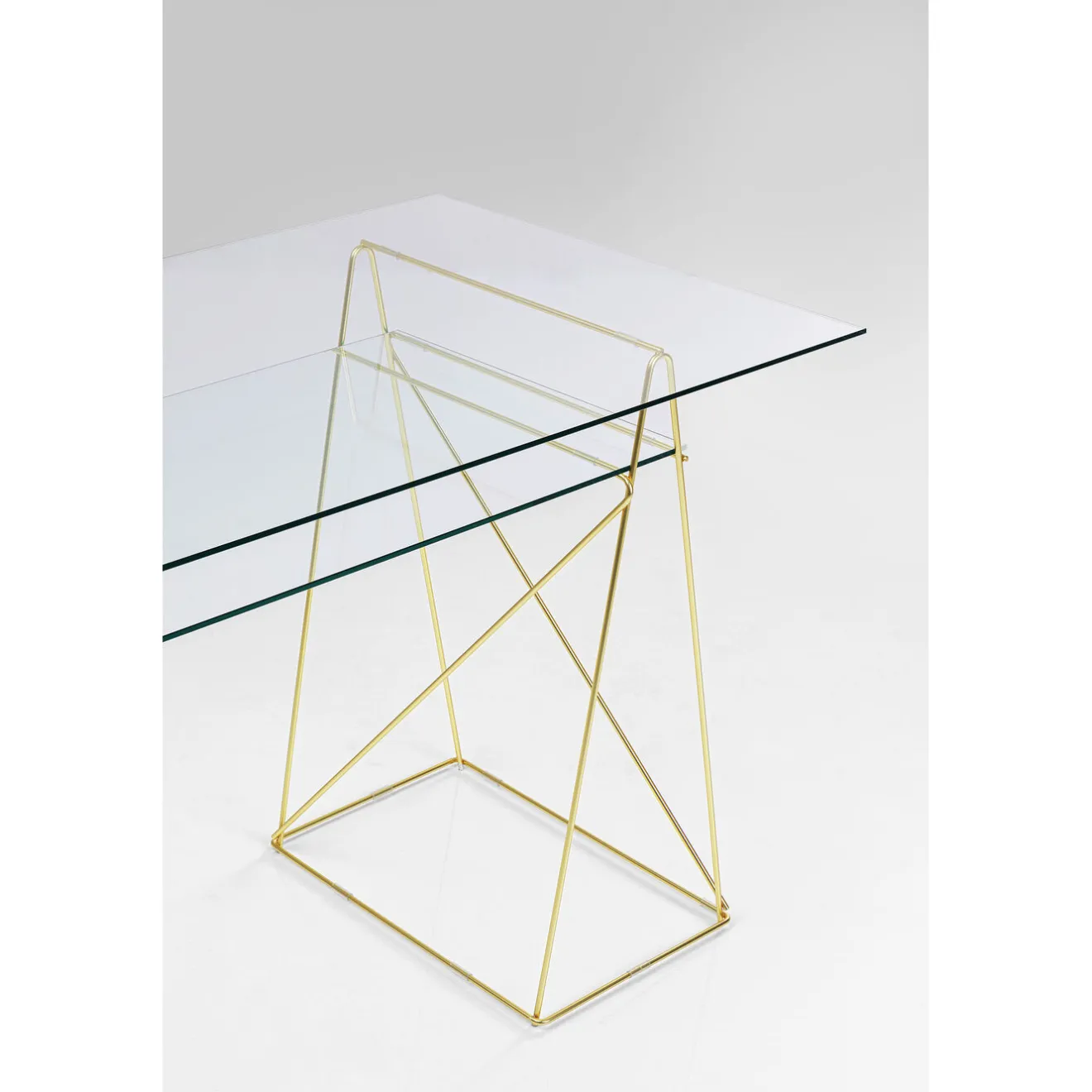 KARE Design Bureaux|Table Polar Laiton-Verre Trempe 8Mm