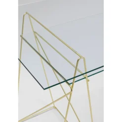 KARE Design Bureaux|Table Polar Laiton-Verre Trempe 8Mm