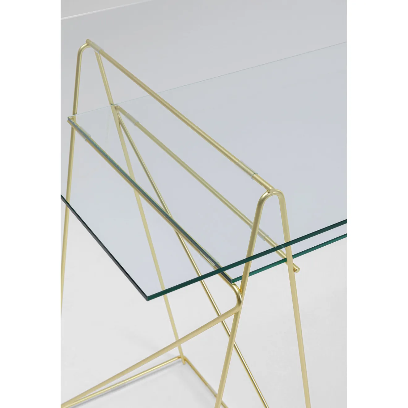 KARE Design Bureaux|Table Polar Laiton-Verre Trempe 8Mm
