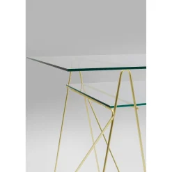 KARE Design Bureaux|Table Polar Laiton-Verre Trempe 8Mm