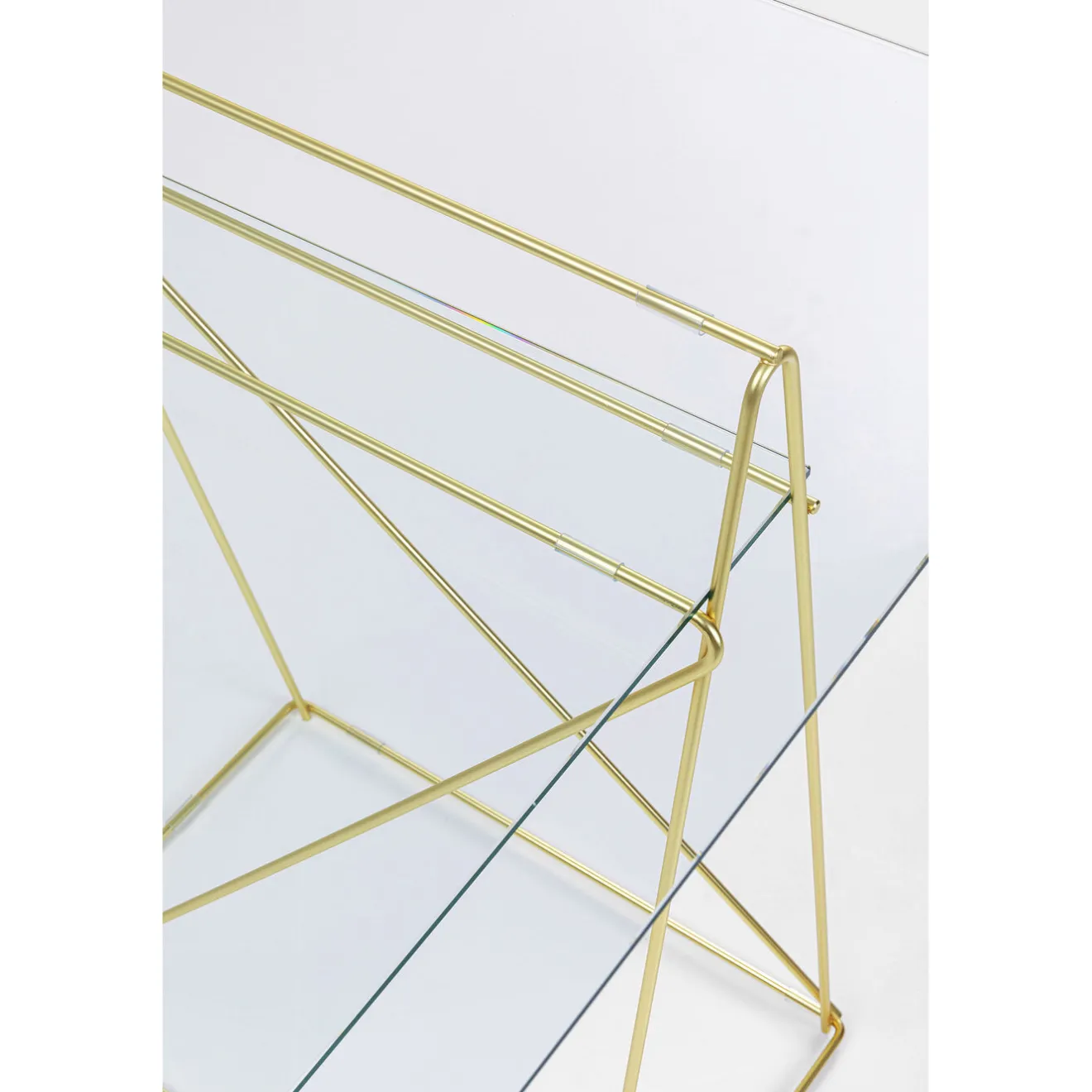 KARE Design Bureaux|Table Polar Laiton-Verre Trempe 8Mm