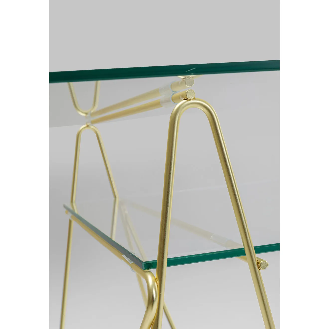 KARE Design Bureaux|Table Polar Laiton-Verre Trempe 8Mm