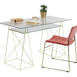 KARE Design Bureaux|Table Polar Laiton-Verre Trempe 8Mm