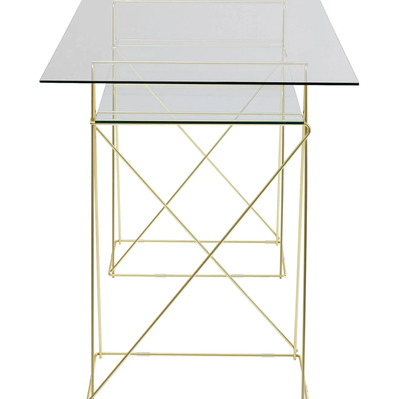 KARE Design Bureaux|Table Polar Laiton-Verre Trempe 8Mm