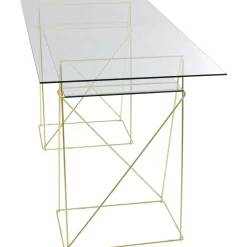KARE Design Bureaux|Table Polar Laiton-Verre Trempe 8Mm