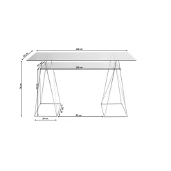 KARE Design Bureaux|Table Polar Laiton-Verre Trempe 8Mm