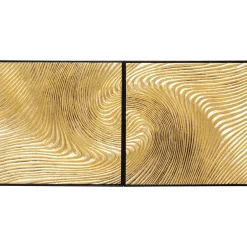 KARE Design Tableaux D'Objets|Tableau Décoratif Wave Dore (2/Set)