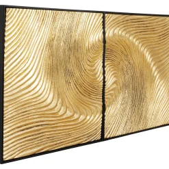 KARE Design Tableaux D'Objets|Tableau Décoratif Wave Dore (2/Set)