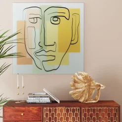 KARE Design Tableaux En Verre|Tableau En Verre Art Face Pastell 100X100Cm