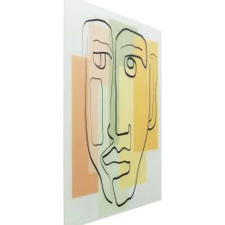 KARE Design Tableaux En Verre|Tableau En Verre Art Face Pastell 100X100Cm