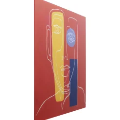 KARE Design Tableaux En Verre|Tableau En Verre Art Face Rouge 100X100Cm