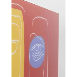 KARE Design Tableaux En Verre|Tableau En Verre Art Face Rouge 100X100Cm