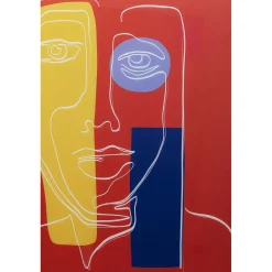 KARE Design Tableaux En Verre|Tableau En Verre Art Face Rouge 100X100Cm