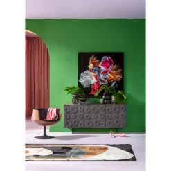 KARE Design Tableaux En Verre|Tableau En Verre Colorful Swarm Fish 120X120Cm